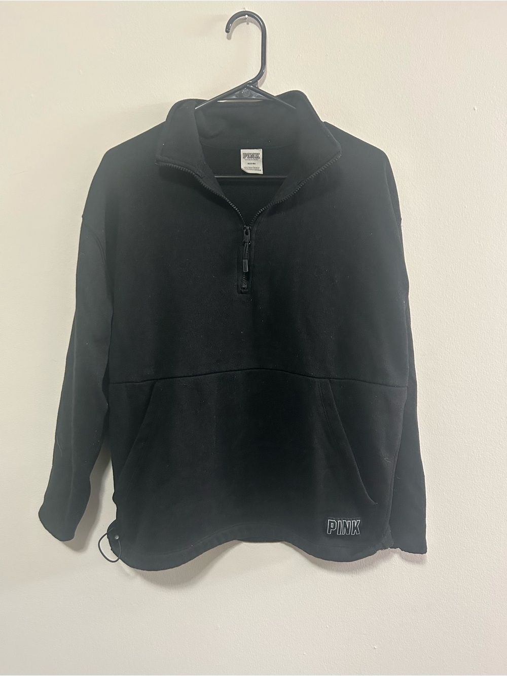 PINK Victoria's Secret Black Half-Zip Fleece Pullover